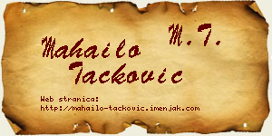 Mahailo Tacković vizit kartica